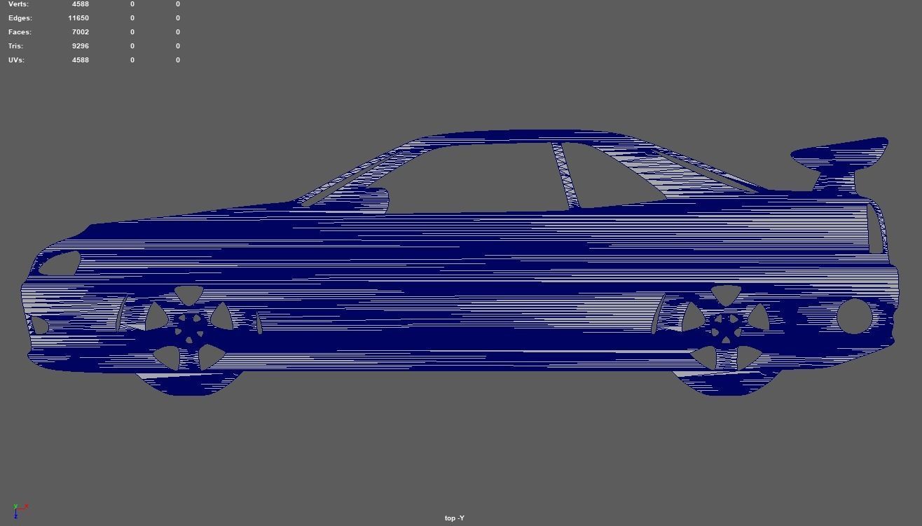 Nissan Skyline GTR R34 Key Ring 3D print model_5