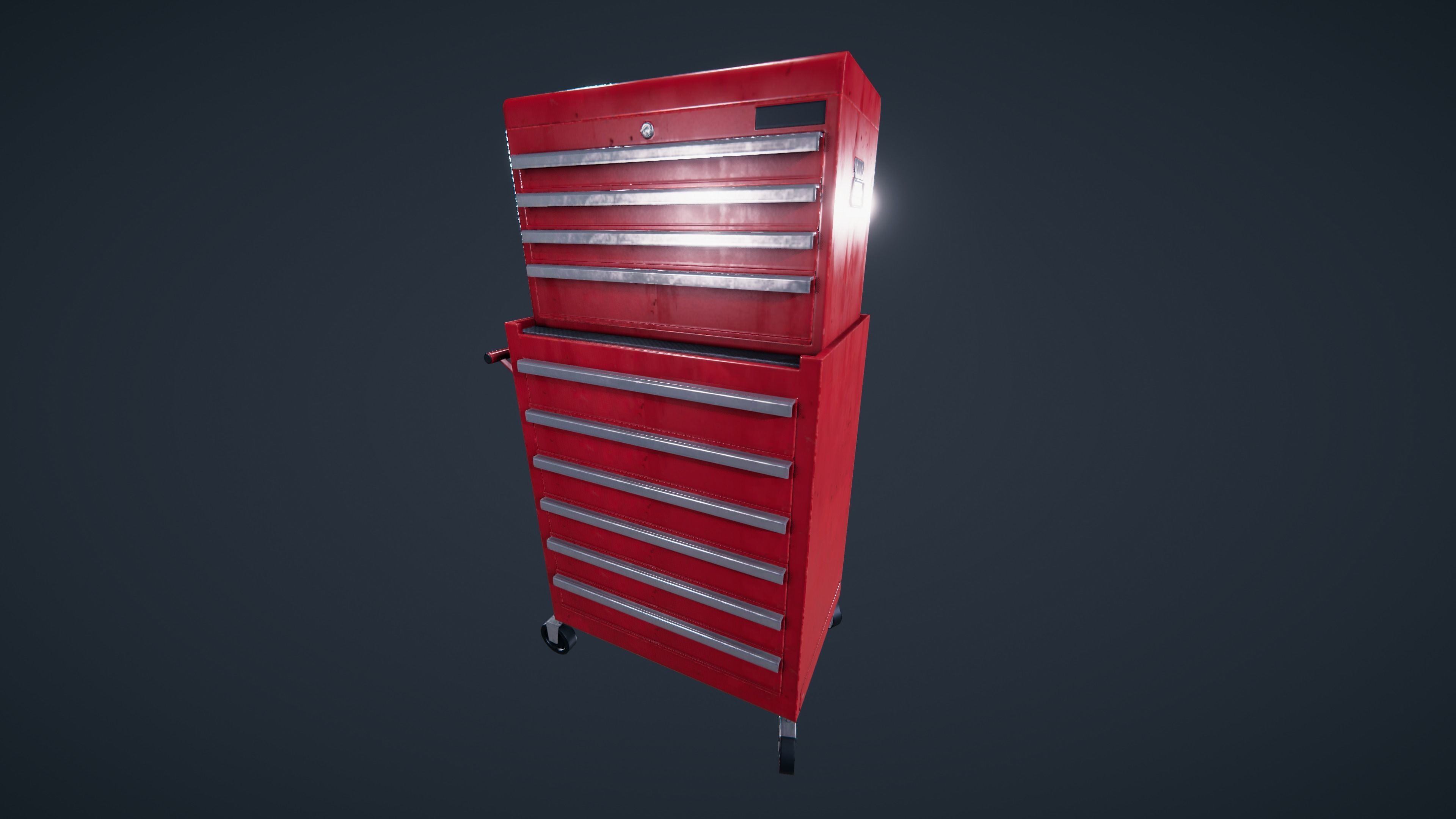 Tool box car Low-poly 3D model_1