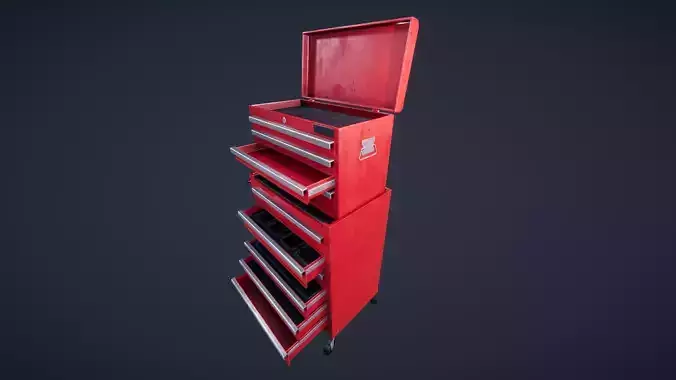 Tool box car Low-poly 3D model