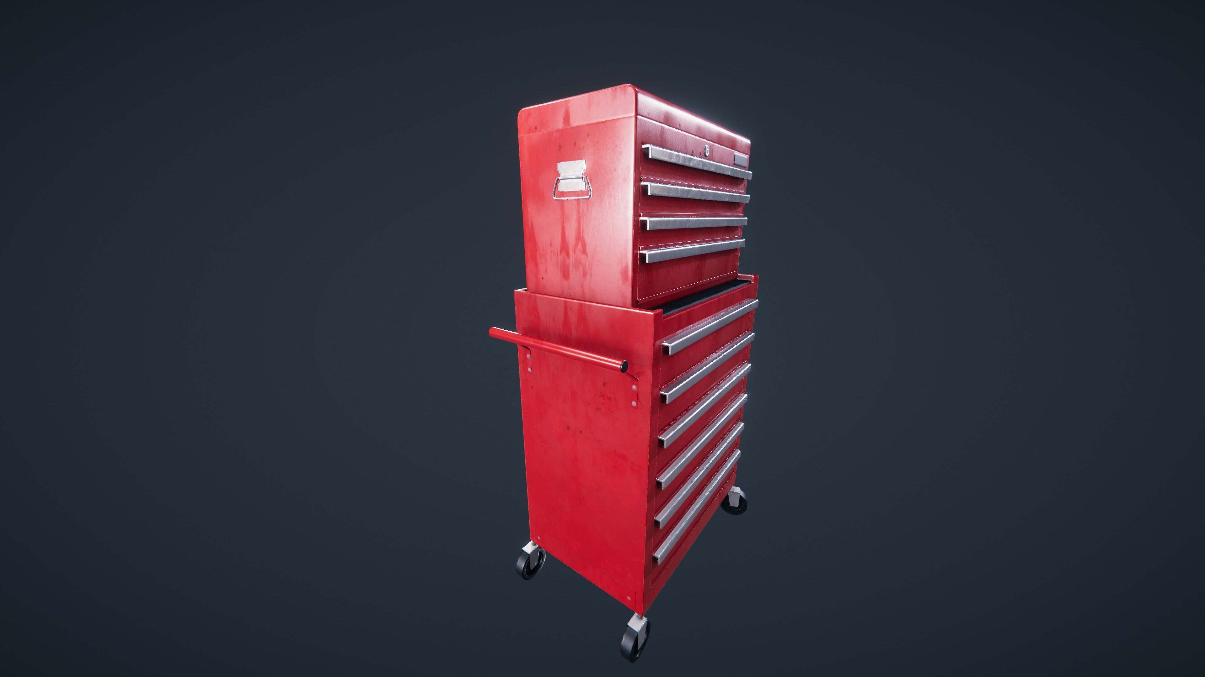 Tool box car Low-poly 3D model_2