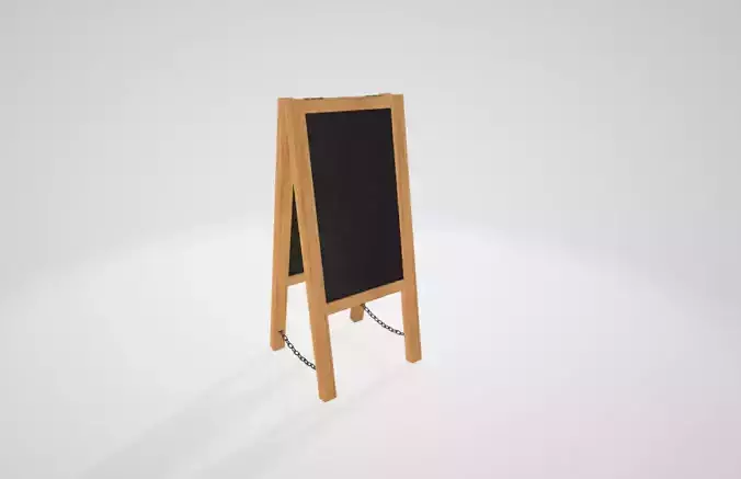 Wooden stand Chalk board 3D model
