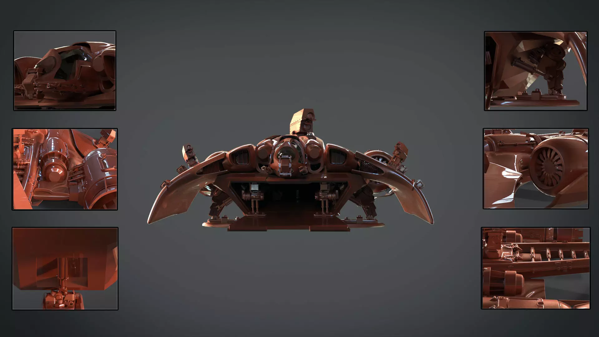 Dropship warhammer battlecruiser 3D model_0