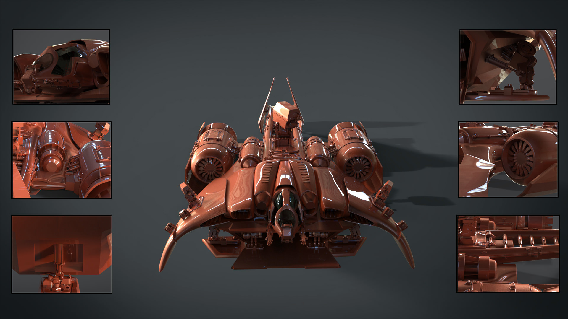 Dropship warhammer battlecruiser 3D model_1