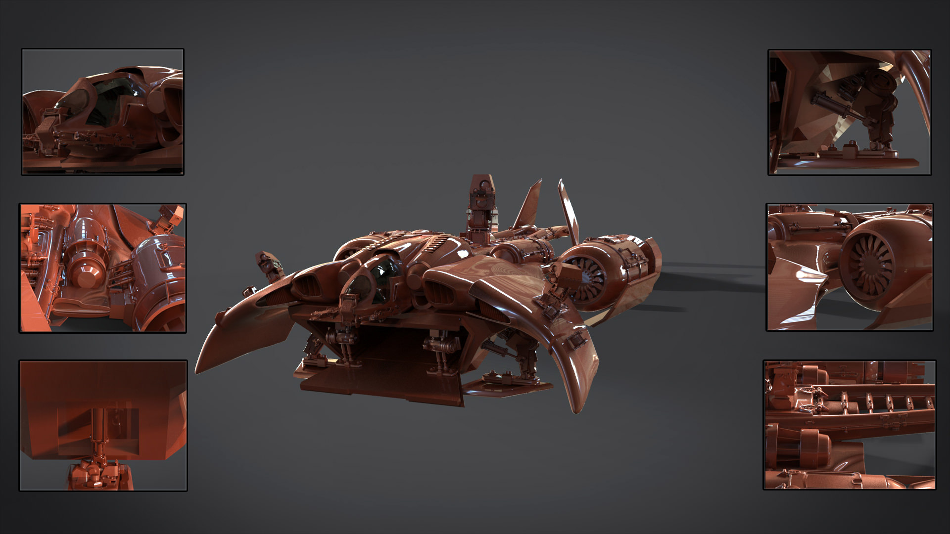 Dropship warhammer battlecruiser 3D model_2