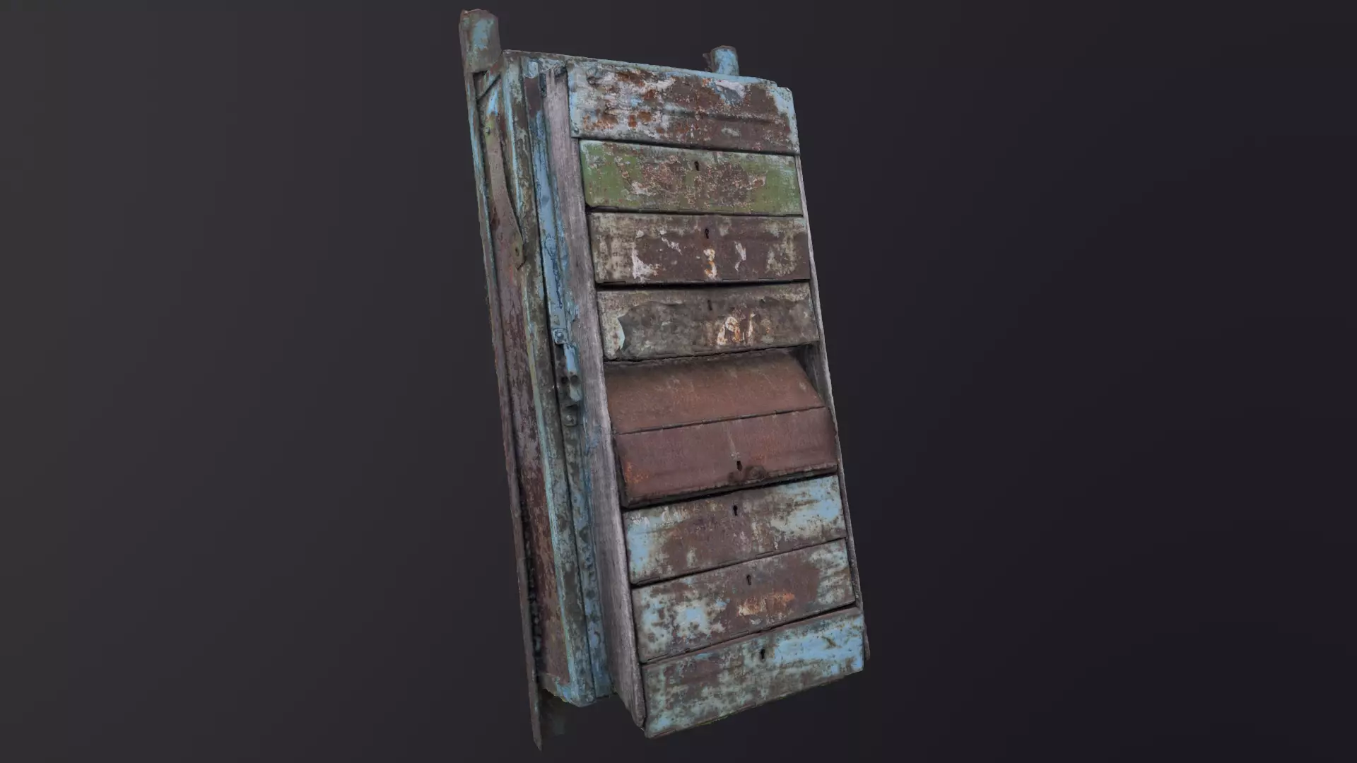 Old   mail box Low-poly 3D model_0