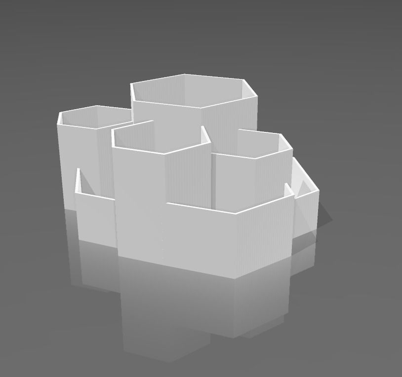 Kit 3 macetas multiples combinables 3D print model_19