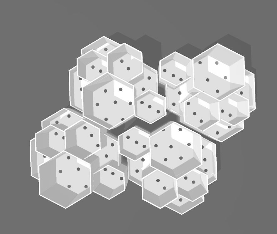 Kit 3 macetas multiples combinables 3D print model_24