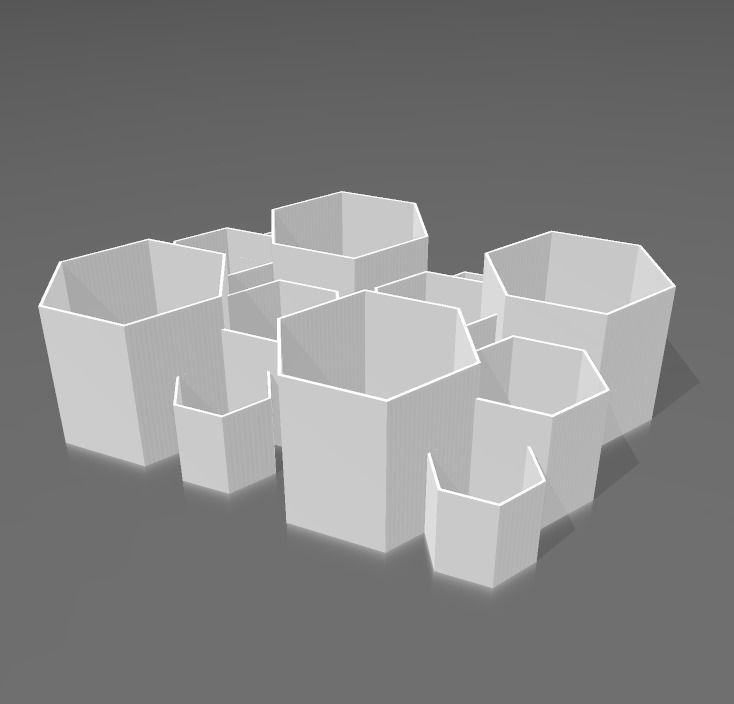 Kit 3 macetas multiples combinables 3D print model_17