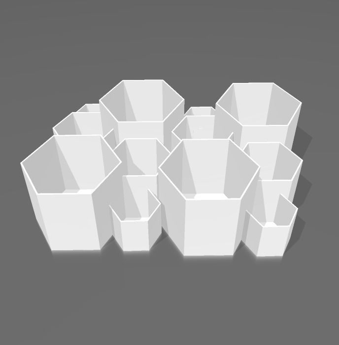 Kit 3 macetas multiples combinables 3D print model_16