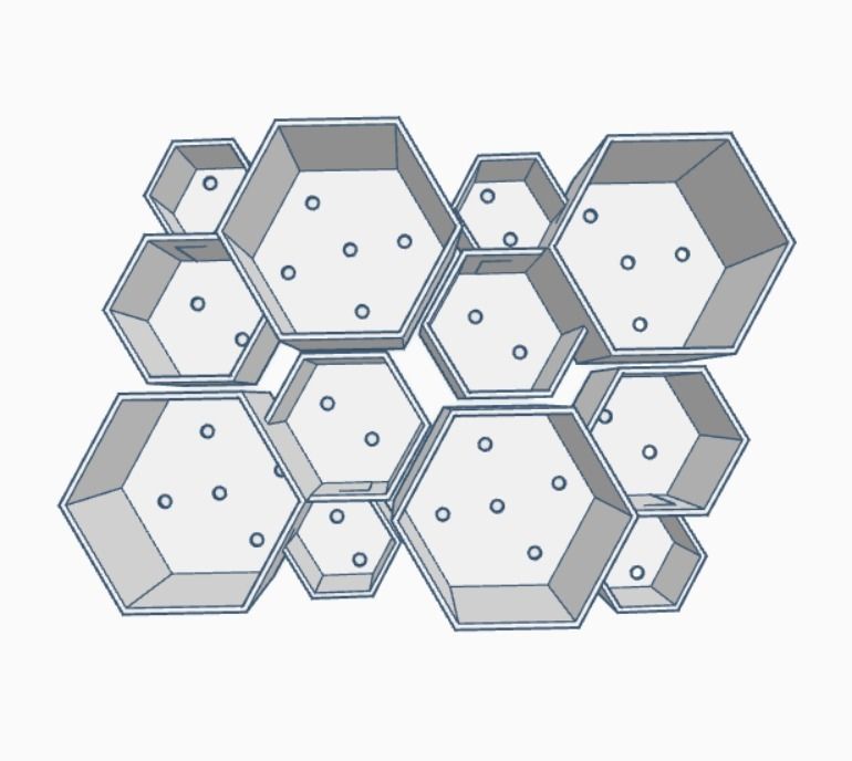 Kit 3 macetas multiples combinables 3D print model_2