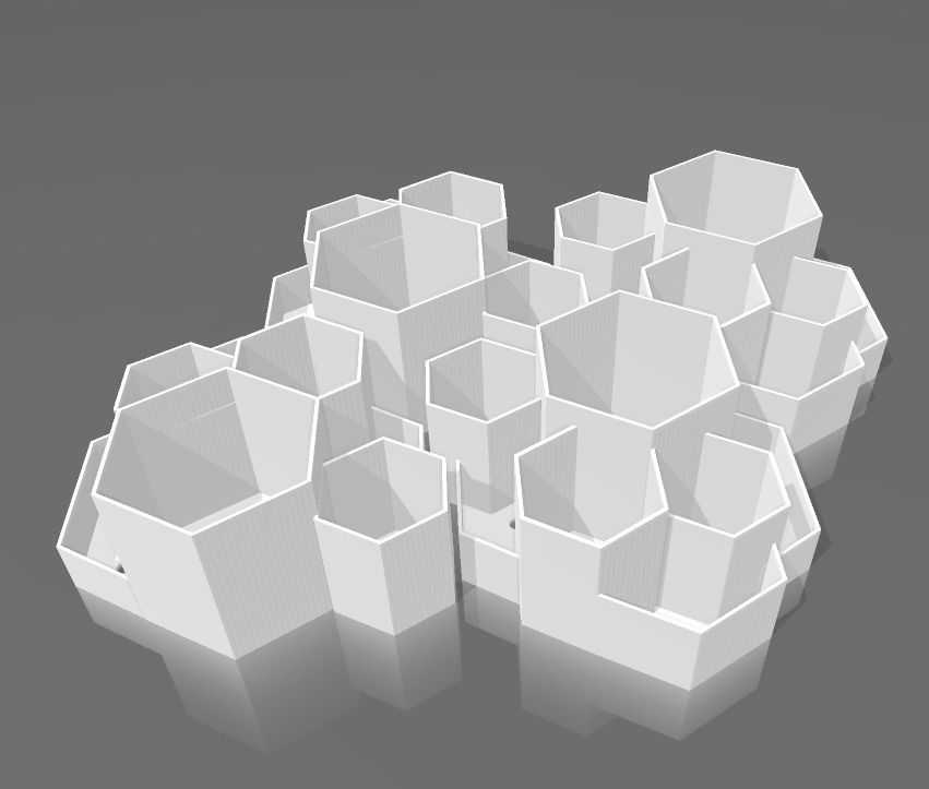 Kit 3 macetas multiples combinables 3D print model_25