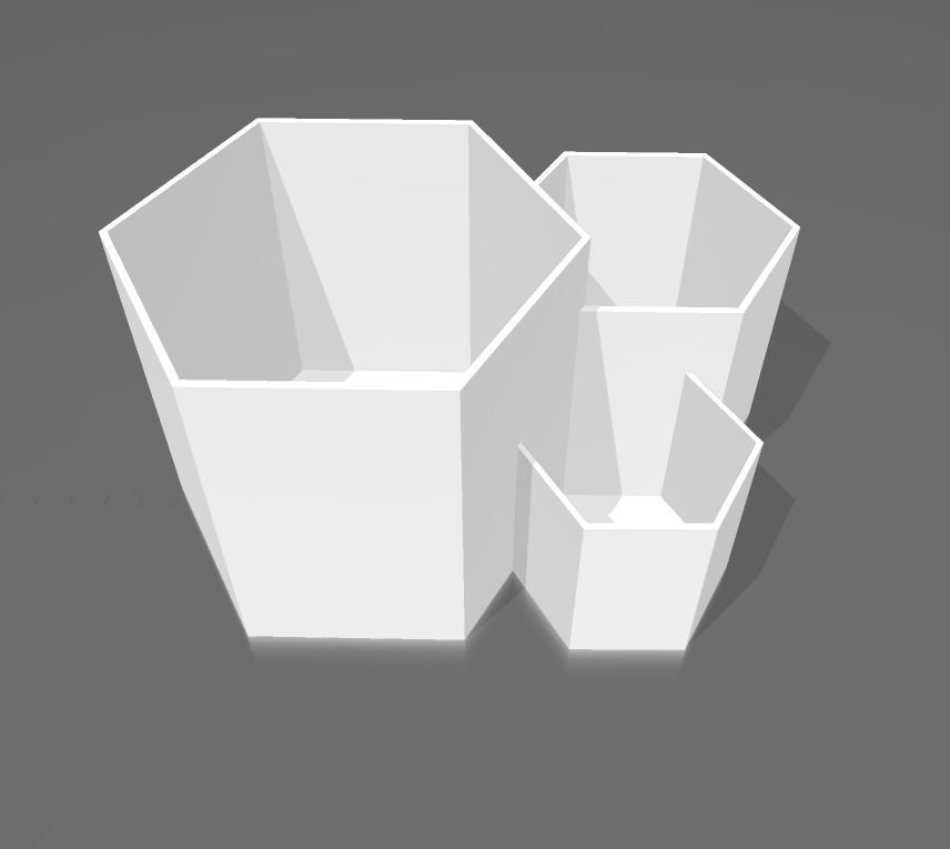 Kit 3 macetas multiples combinables 3D print model_7