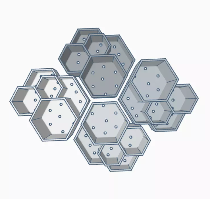 Kit 3 macetas multiples combinables 3D print model_0