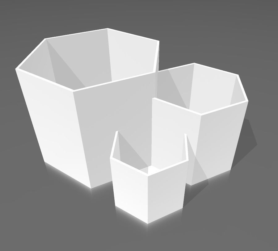 Kit 3 macetas multiples combinables 3D print model_11