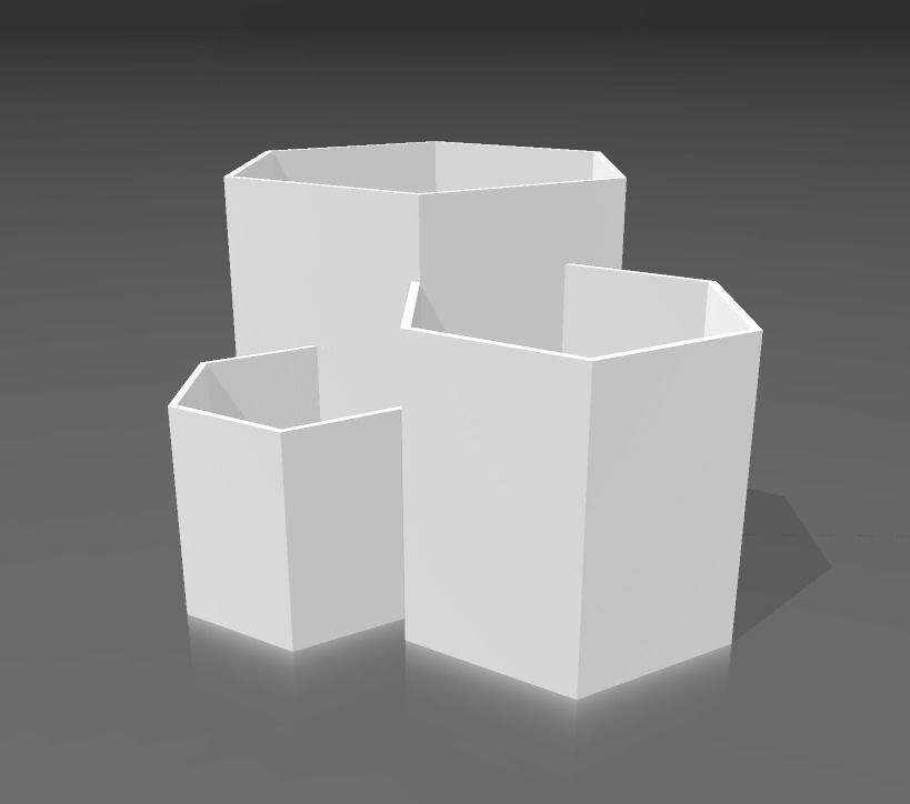 Kit 3 macetas multiples combinables 3D print model_6