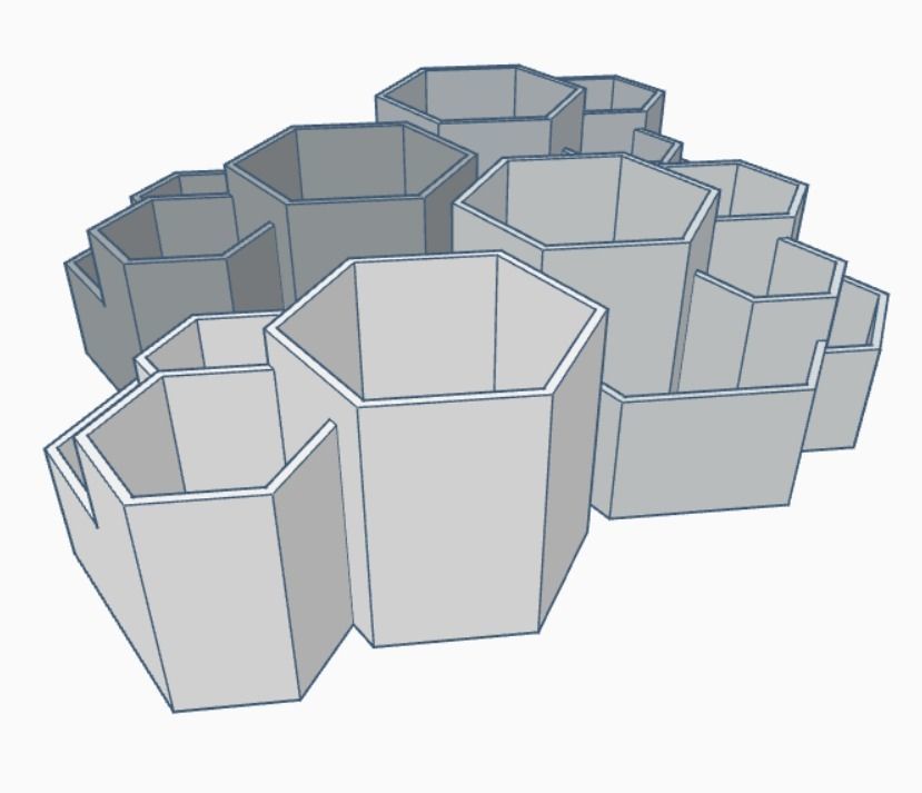 Kit 3 macetas multiples combinables 3D print model_1