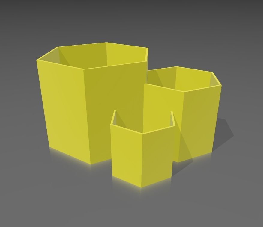 Kit 3 macetas multiples combinables 3D print model_8