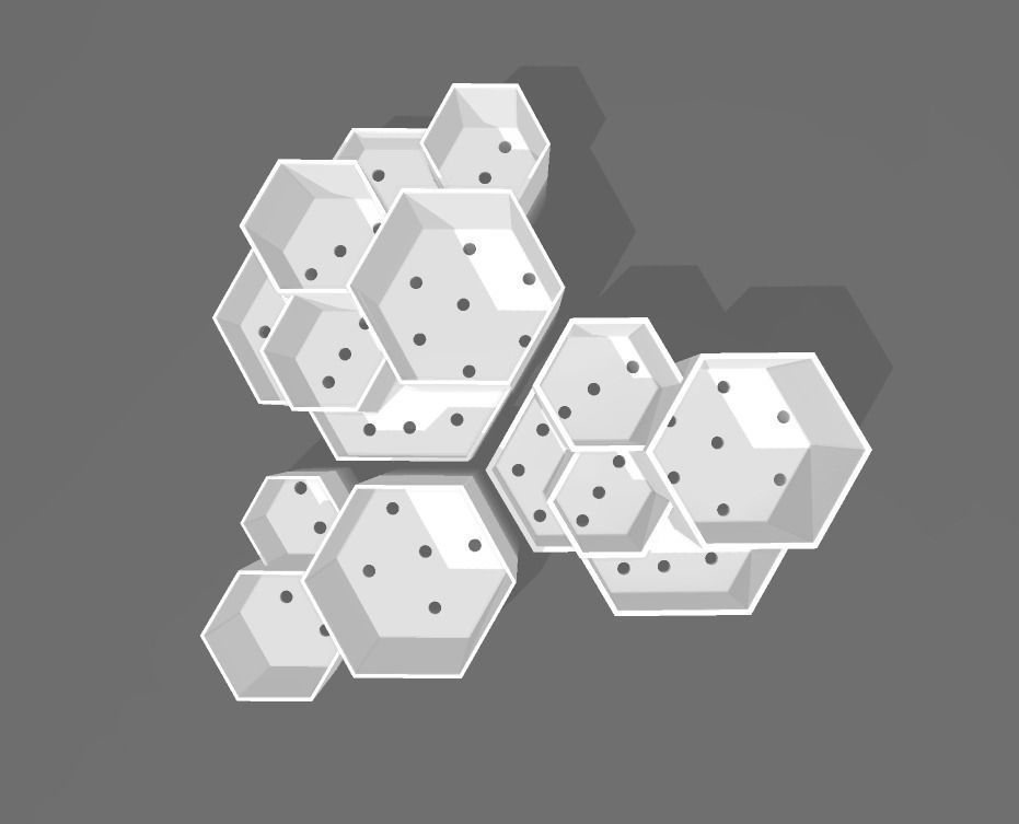 Kit 3 macetas multiples combinables 3D print model_28