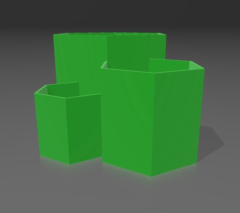 Kit 3 macetas multiples combinables 3D print model_10