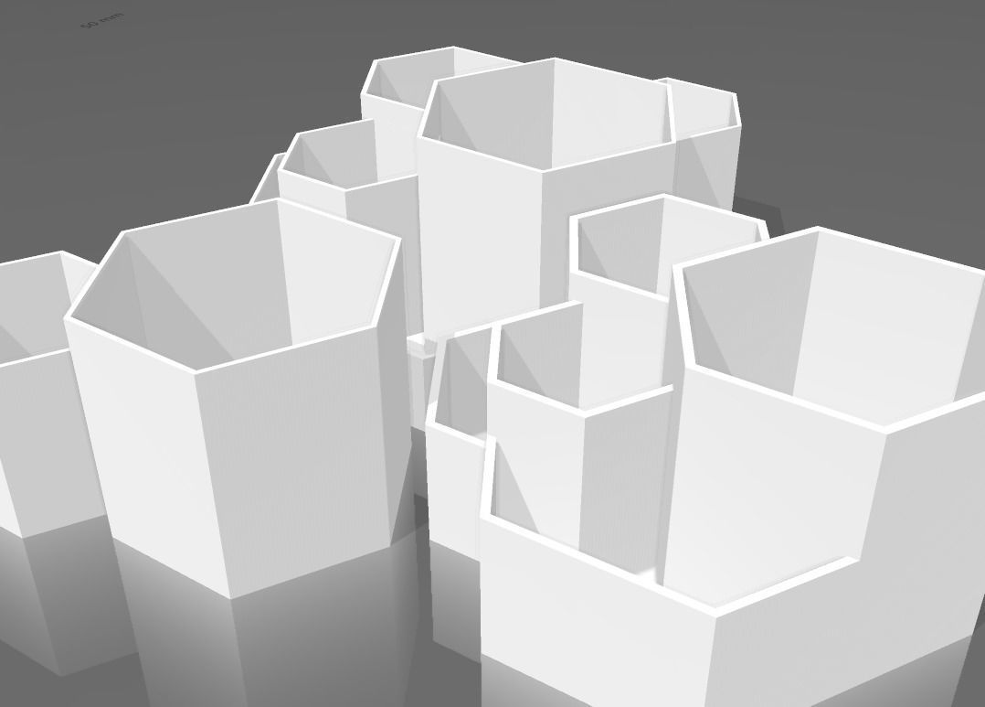 Kit 3 macetas multiples combinables 3D print model_29