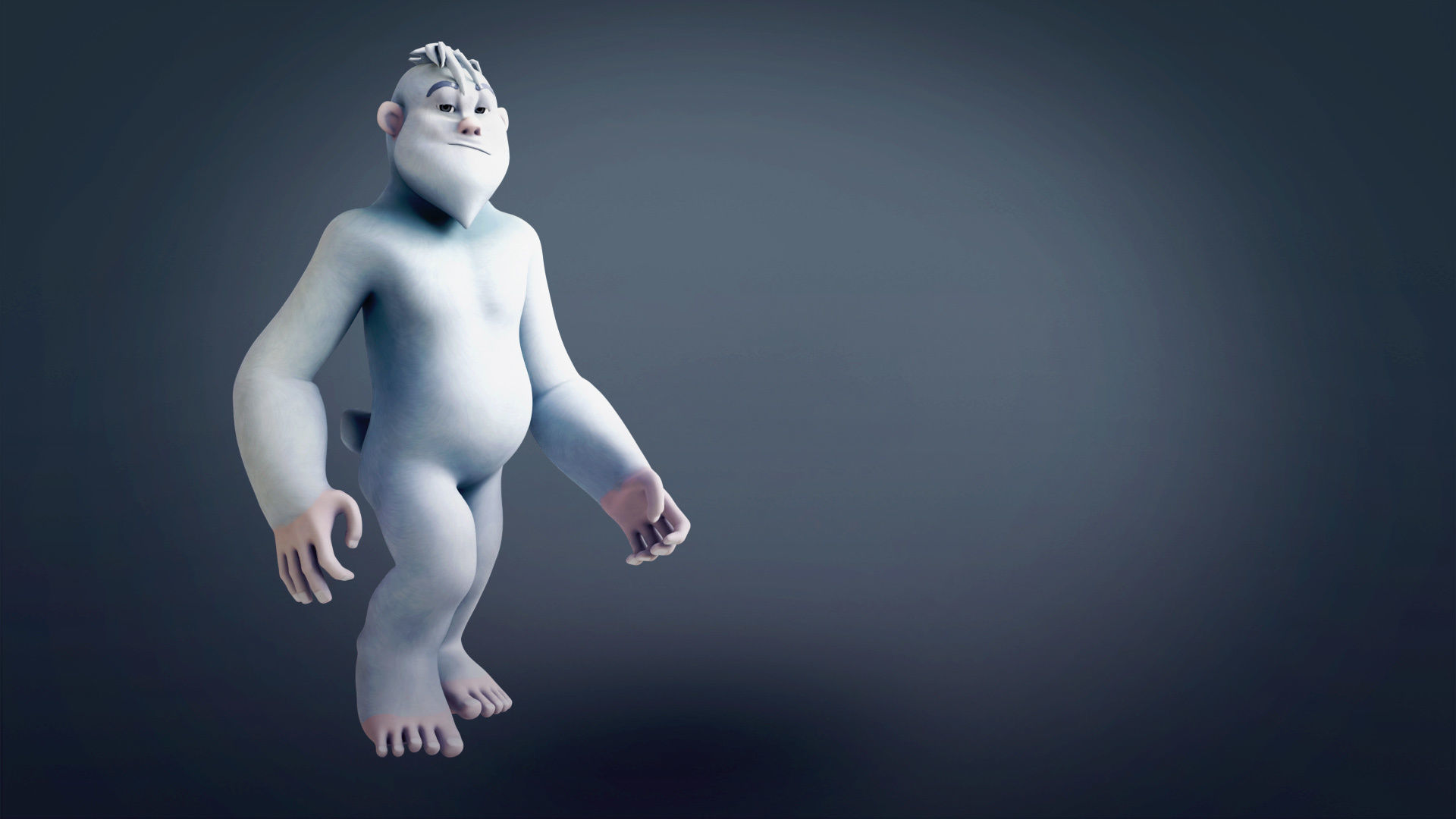 Yeti - A Rigged cartoon character for Blender Low-poly 3D model_3