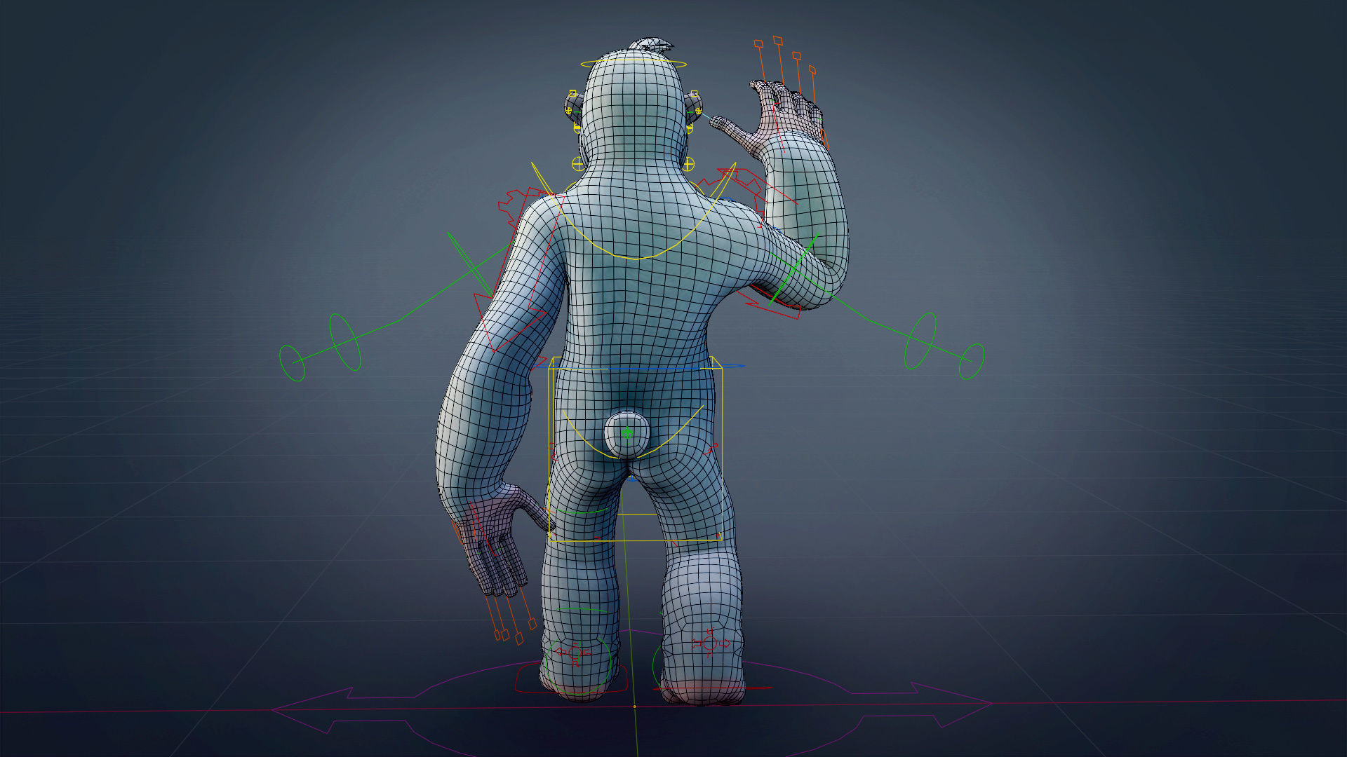 Yeti - A Rigged cartoon character for Blender Low-poly 3D model_16