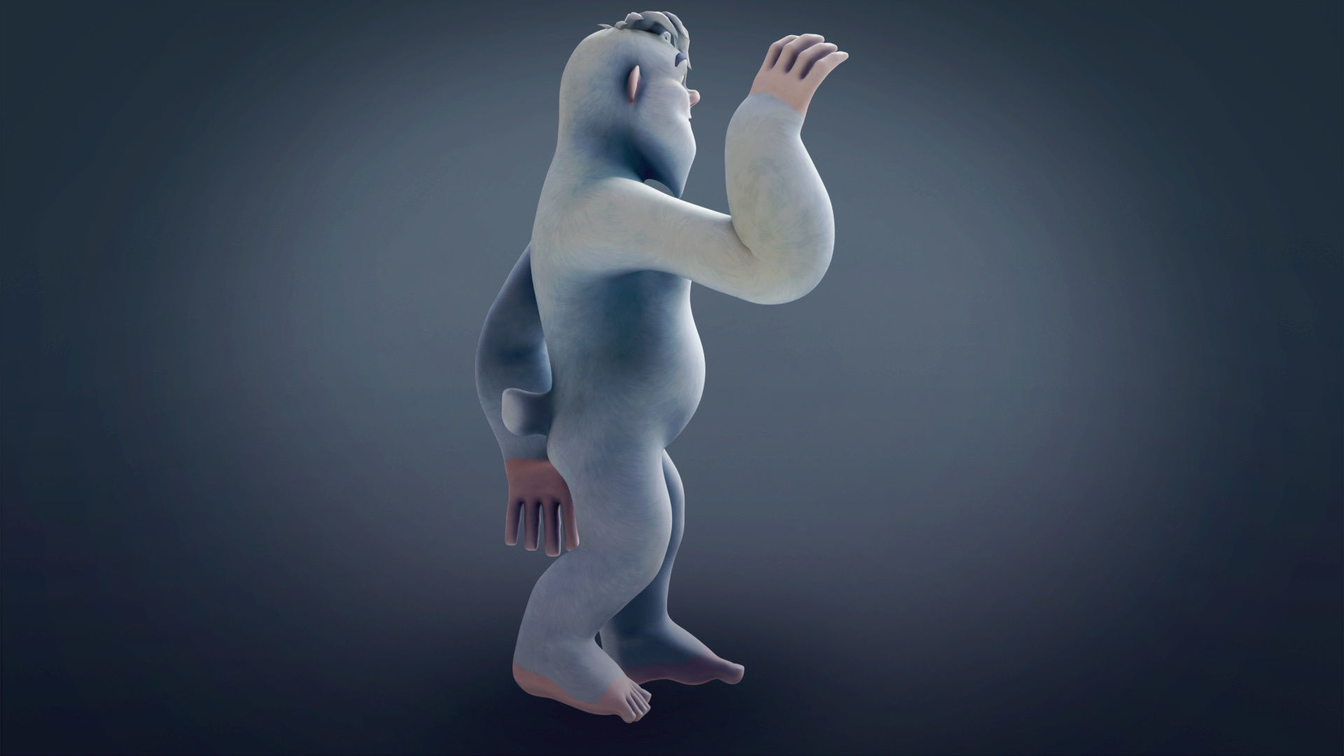 Yeti - A Rigged cartoon character for Blender Low-poly 3D model_6