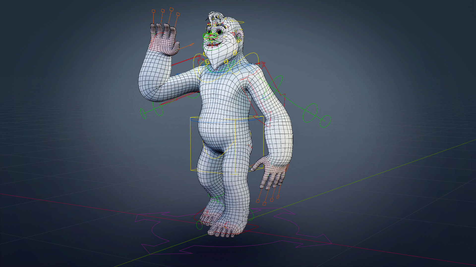 Yeti - A Rigged cartoon character for Blender Low-poly 3D model_14