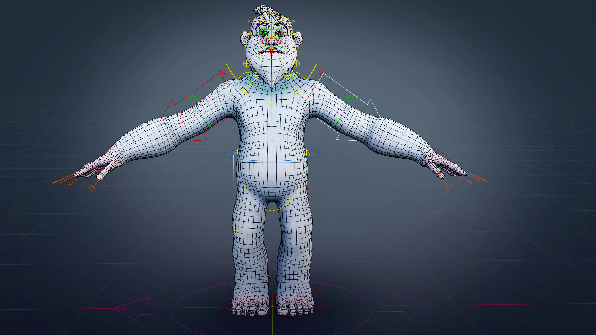 Yeti - A Rigged cartoon character for Blender Low-poly 3D model_13