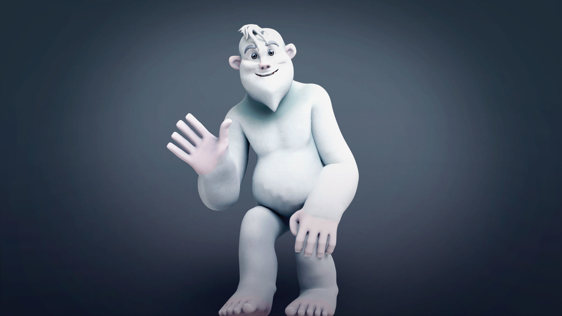 Yeti - A Rigged cartoon character for Blender Low-poly 3D model_2