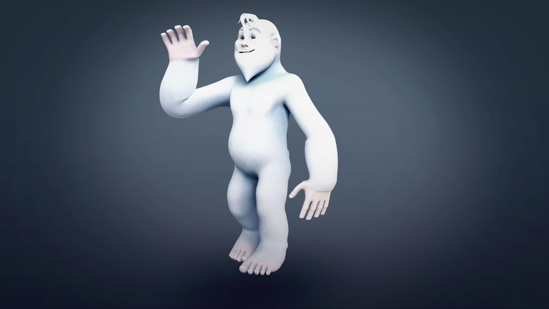Yeti - A Rigged cartoon character for Blender Low-poly 3D model_4