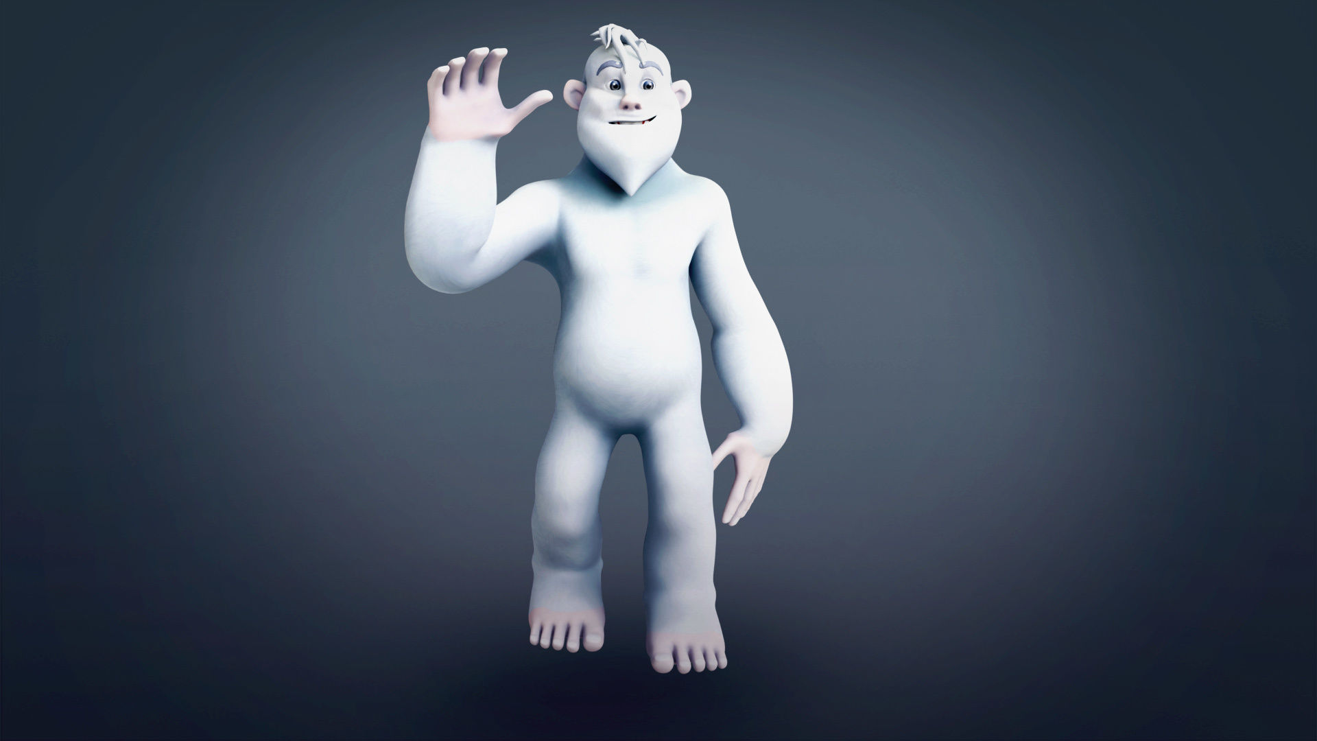 Yeti - A Rigged cartoon character for Blender Low-poly 3D model_5