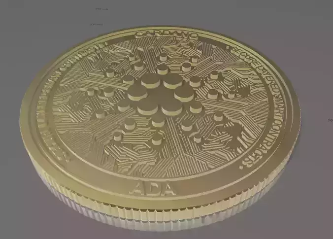Cardano ADA Coin high definition 3D print model