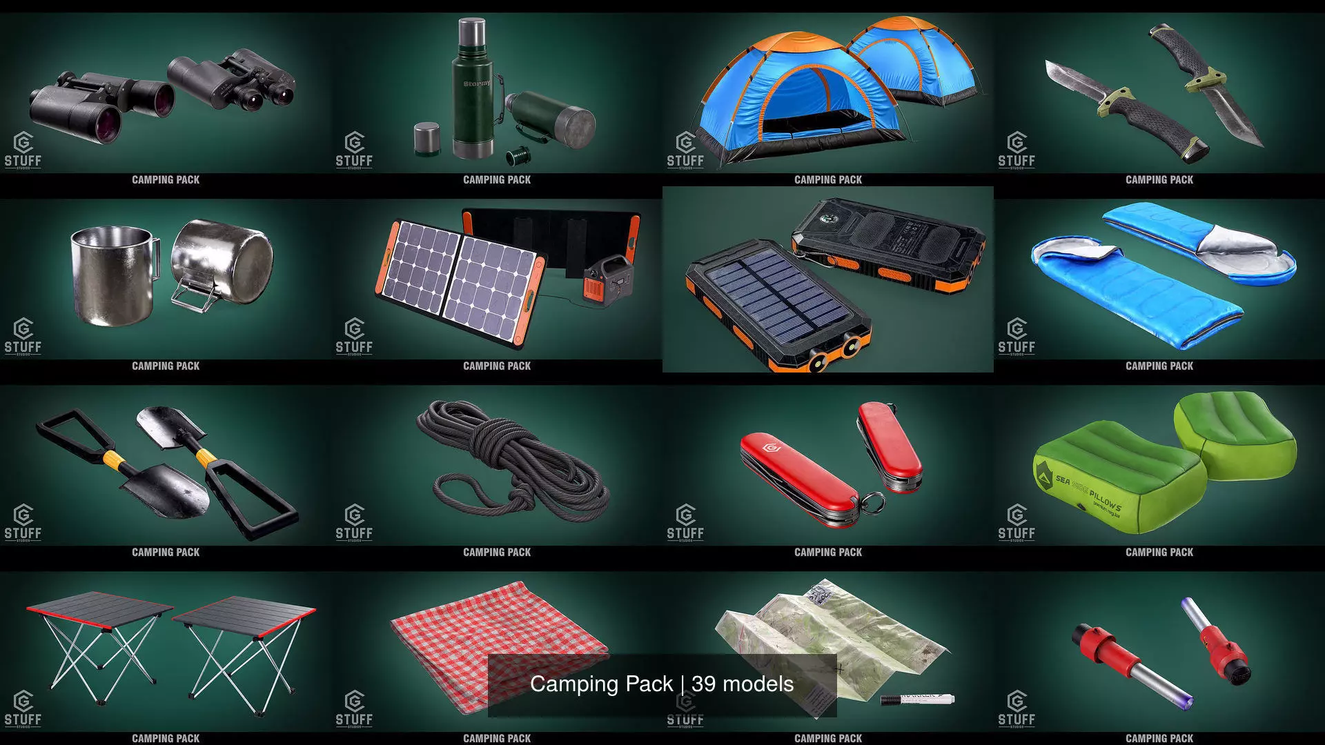 Camping Pack 3D Model Collection_1