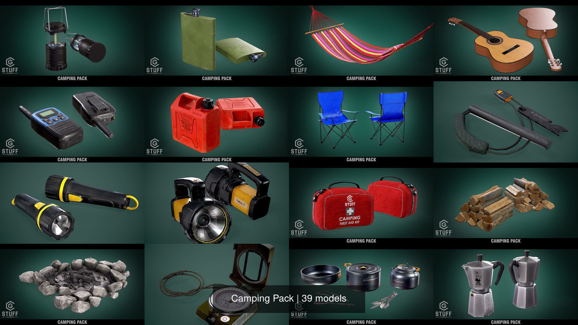 Camping Pack 3D Model Collection_2