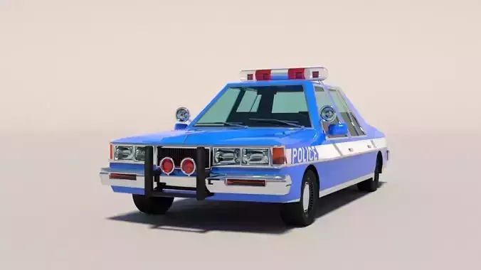 Police car in cartoon style