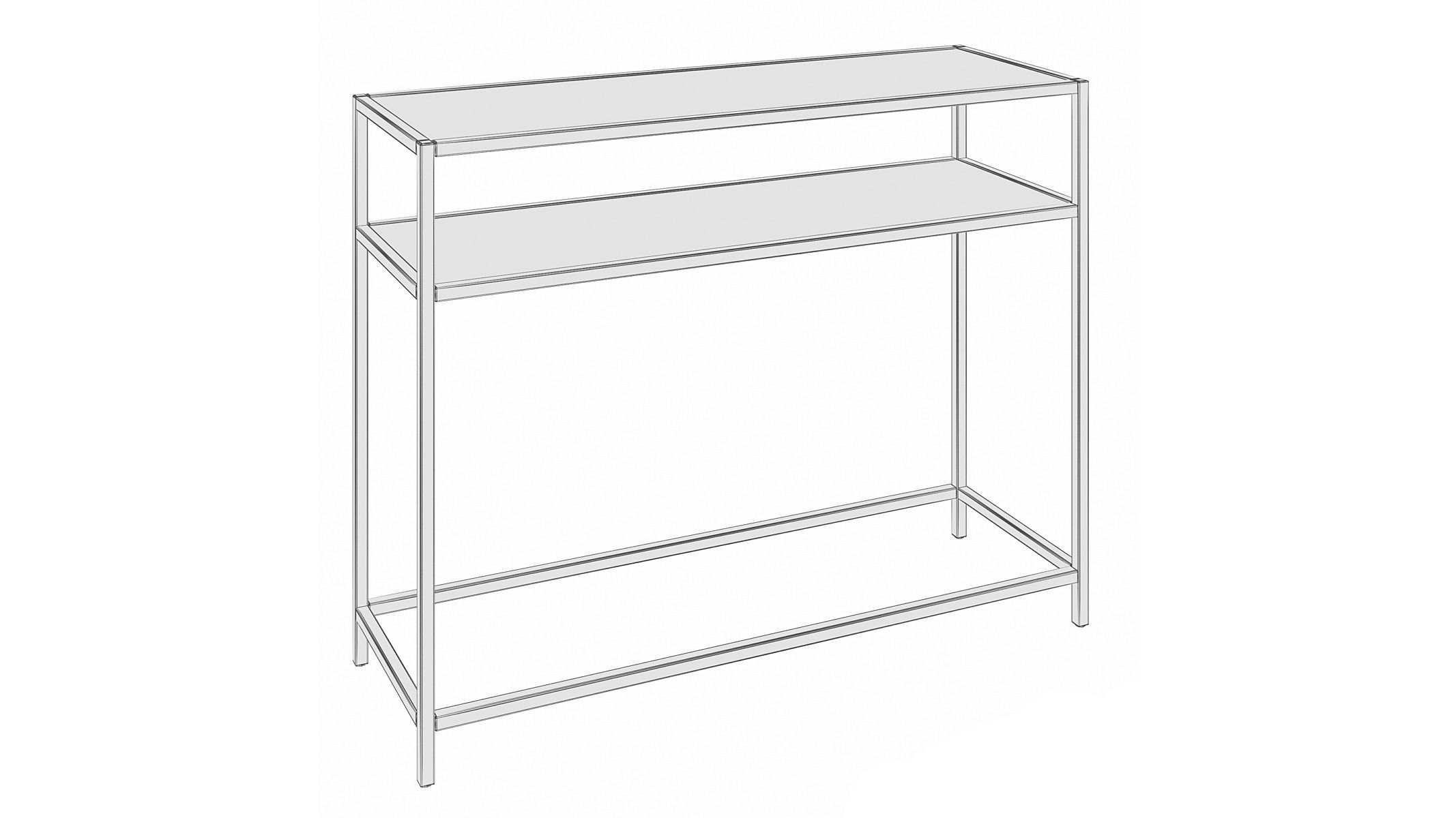 Demerrick 40 Steel Console Table 3D model_3