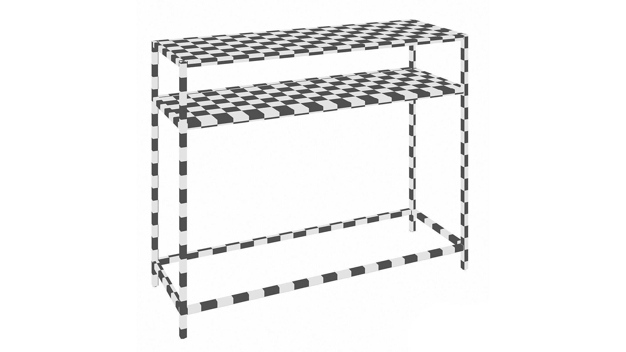 Demerrick 40 Steel Console Table 3D model_2