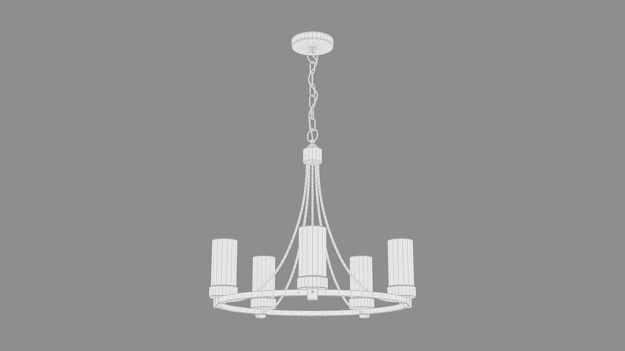Devoe 5 - Light Wagon Wheel Chandelier 3D model_4