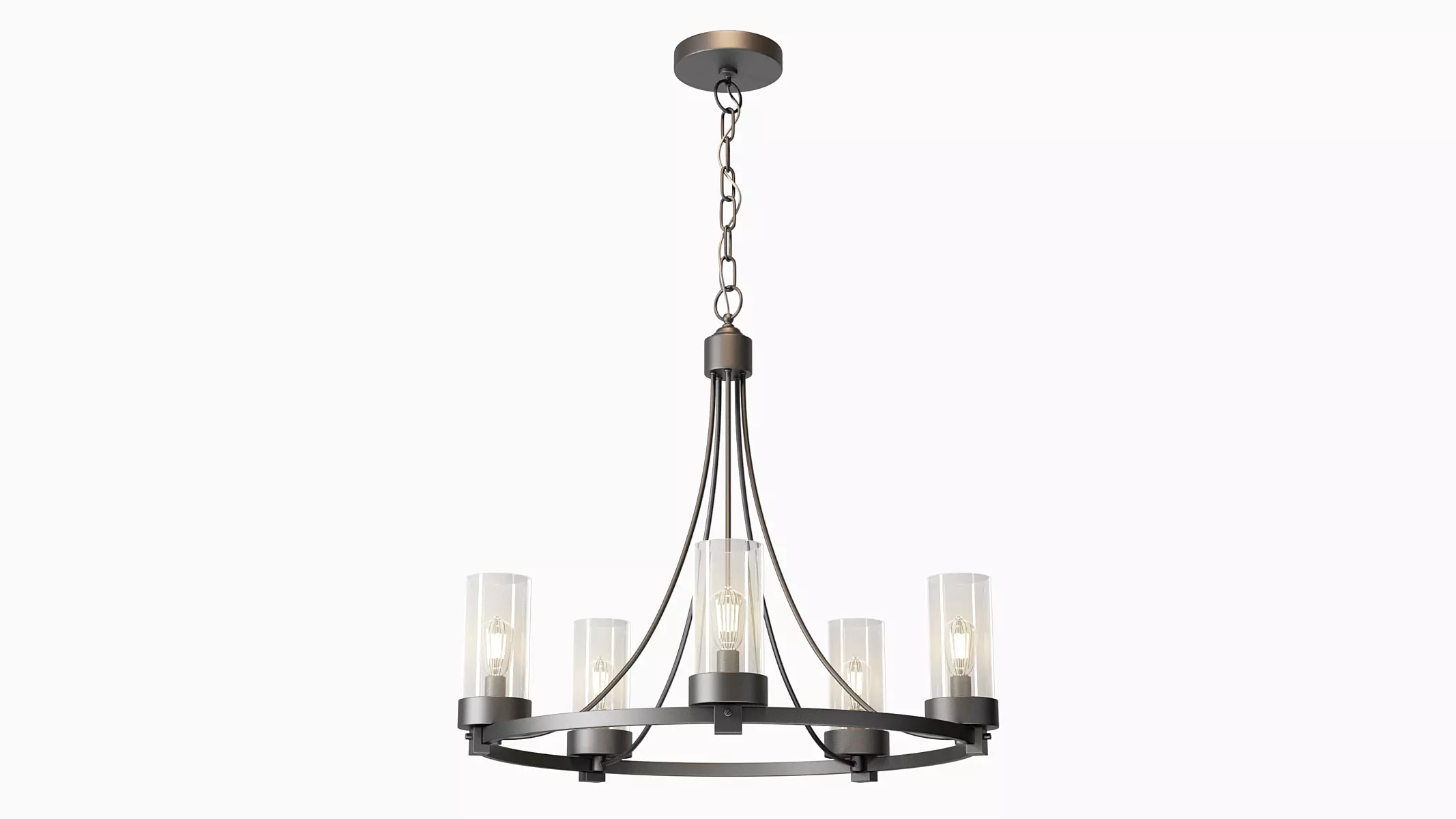 Devoe 5 - Light Wagon Wheel Chandelier 3D model_0