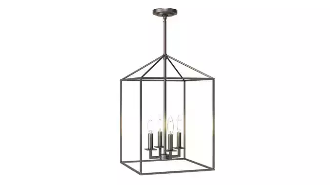 Ellis 4 - Light Lantern Rectangle Chandelier
