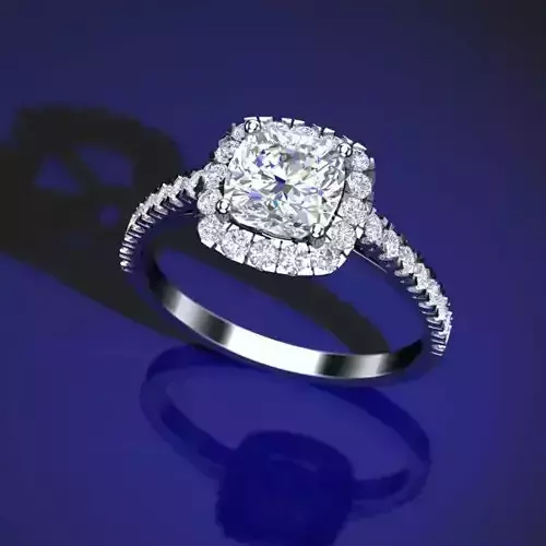 1 Ct Halo Cushion Cut Engagement Ring P-01-373-165