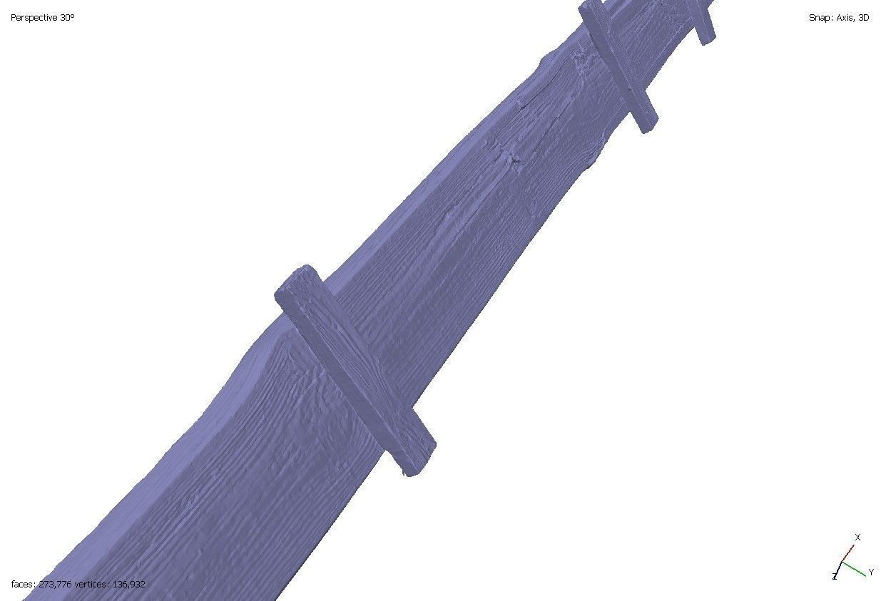Old rotten ladder for roof repair 3D model_4