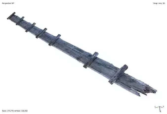 Old rotten ladder for roof repair