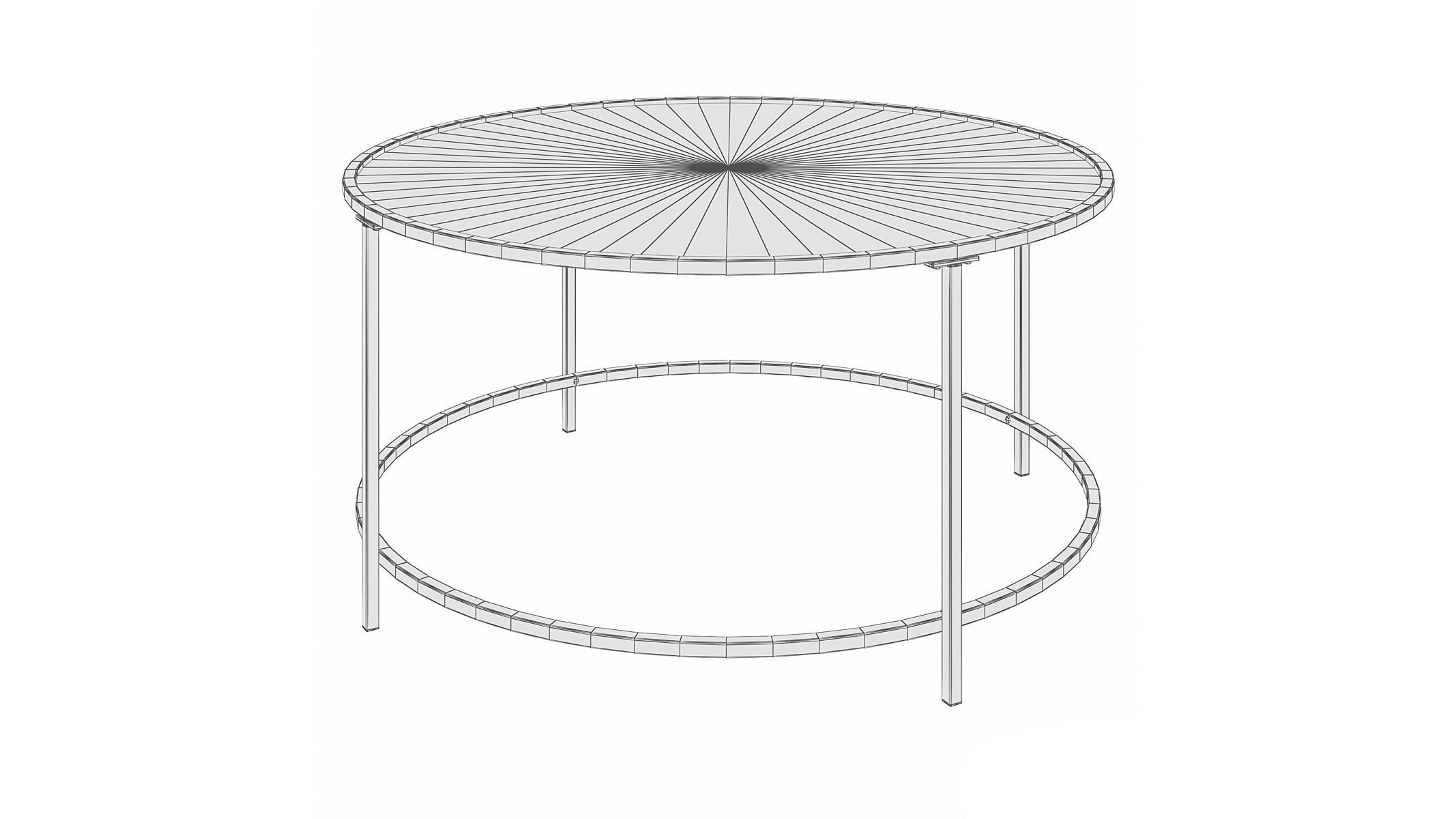 Ewalt 4 Legs Coffee Table 3D model_3