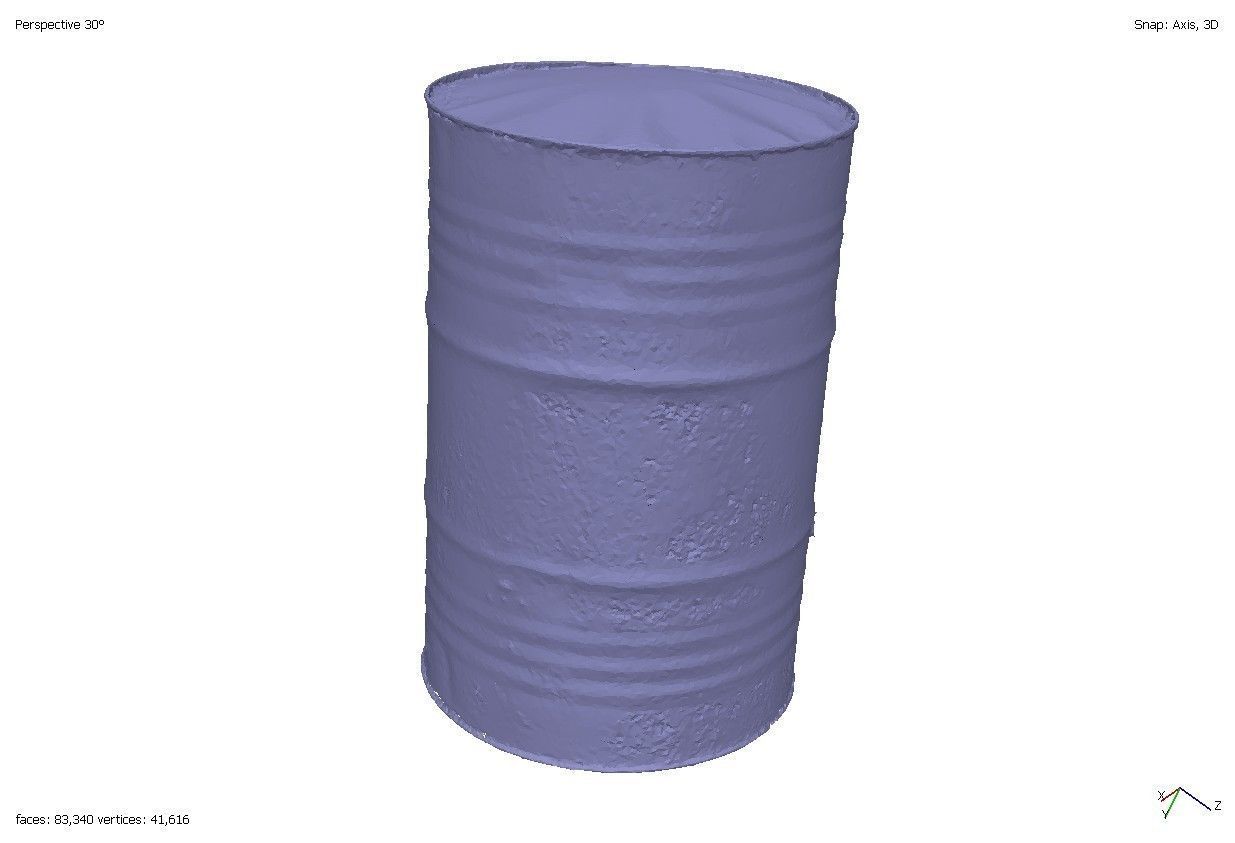 An old leaky oil barrel 3D model_3