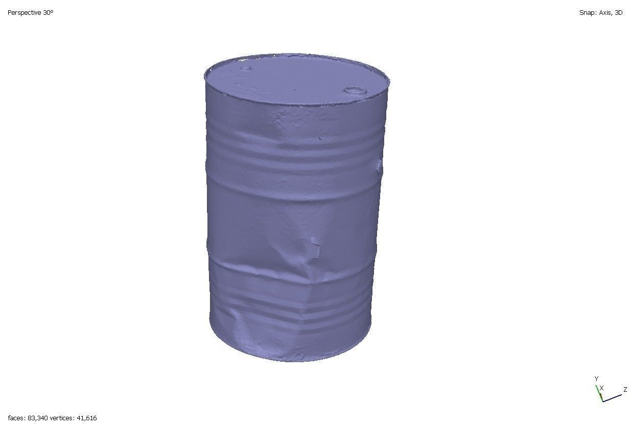 An old leaky oil barrel 3D model_1