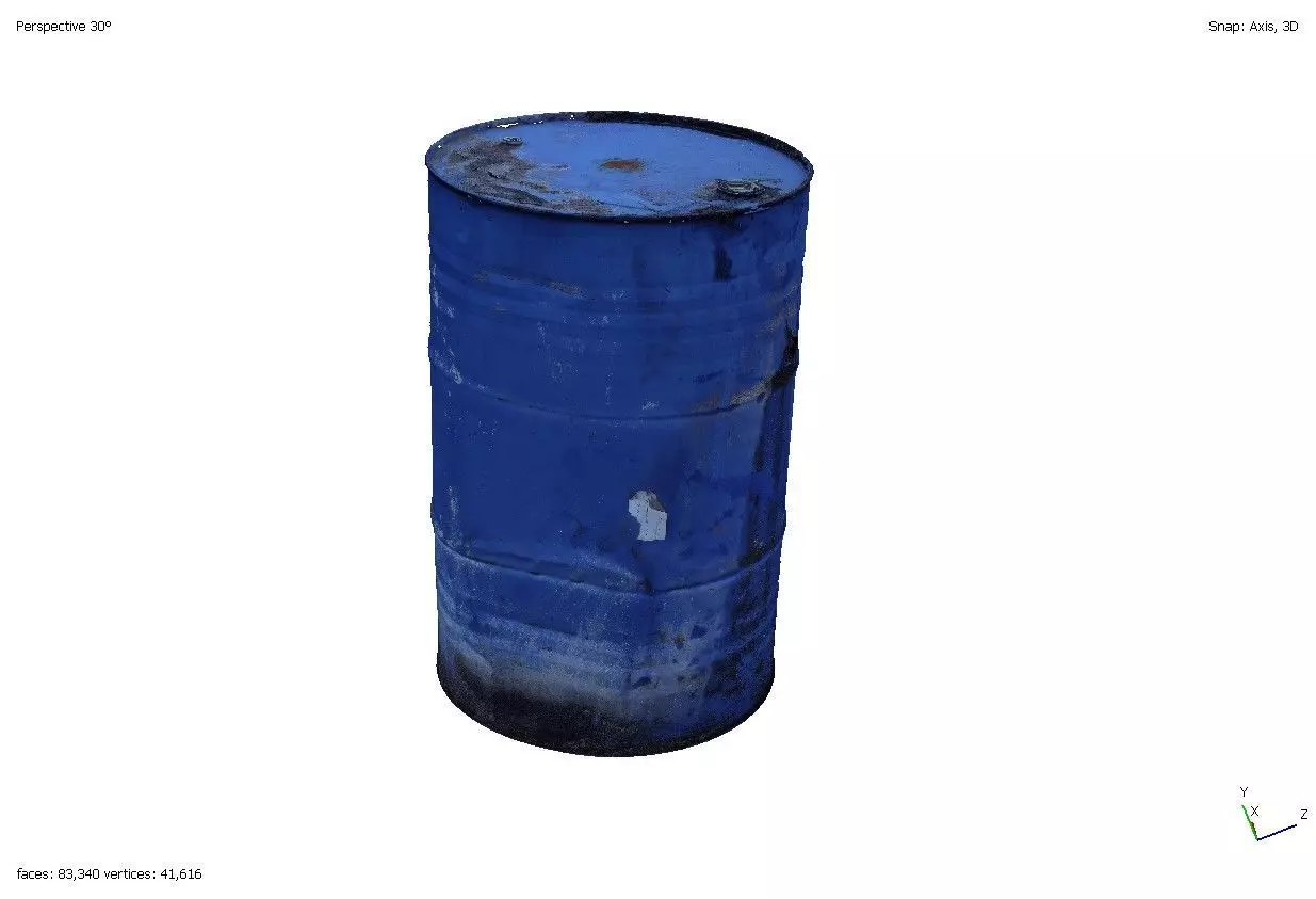 An old leaky oil barrel 3D model_0
