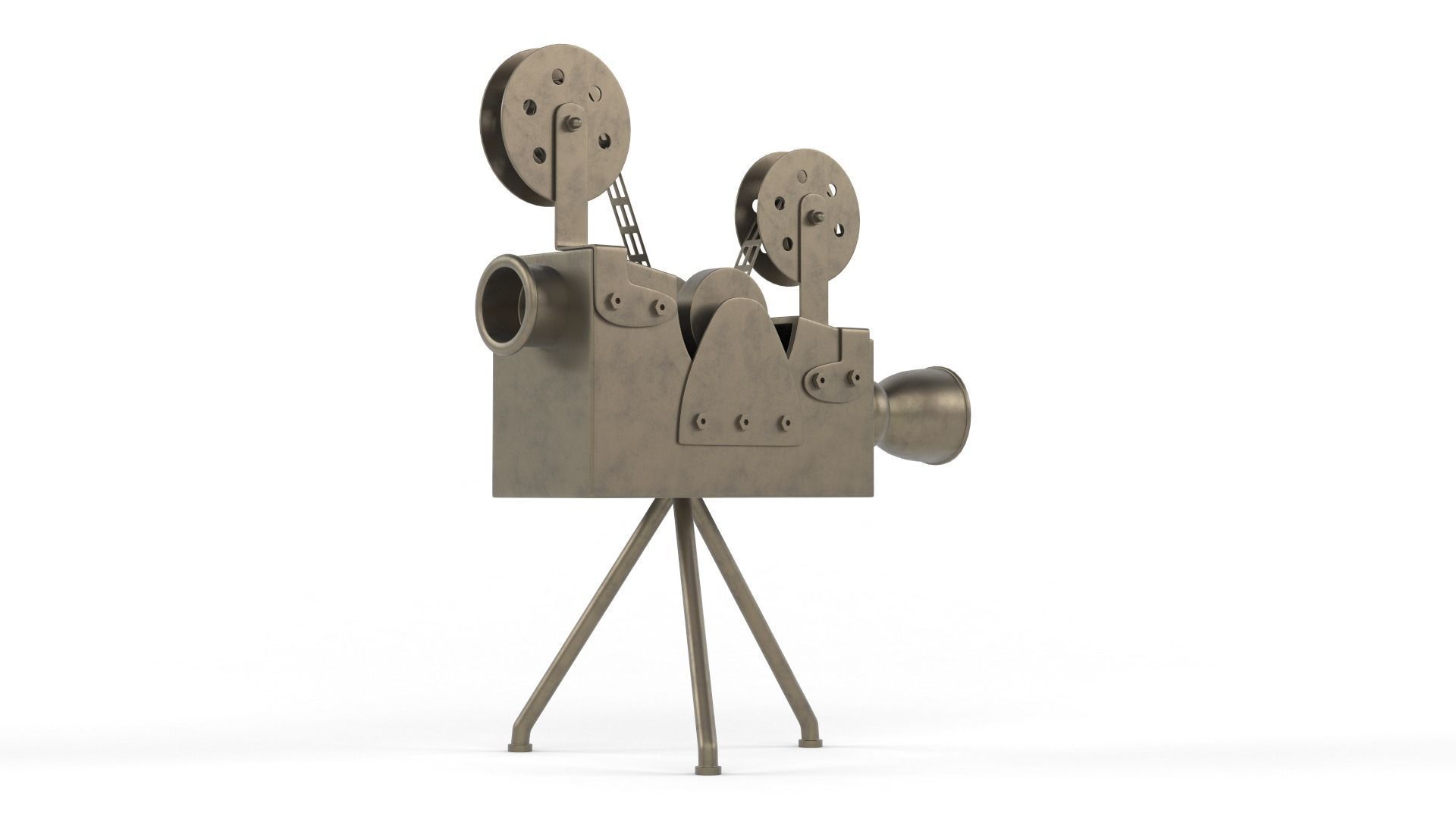 Antique Movie Camera 3D model_5