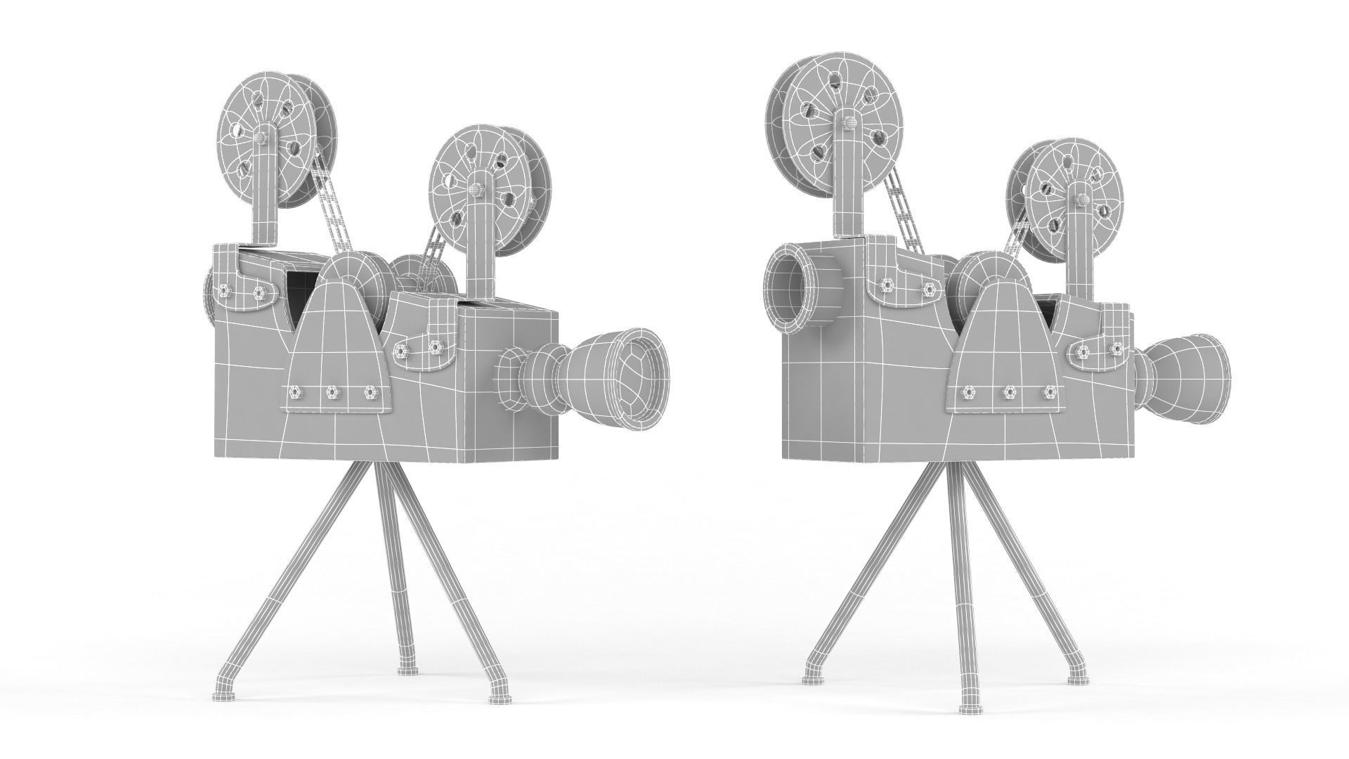 Antique Movie Camera 3D model_6